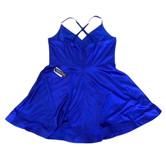Teeze Me New With Tags Size 18 Blue Satin Cocktail A-Line Party Dress - Picture 12 of 13